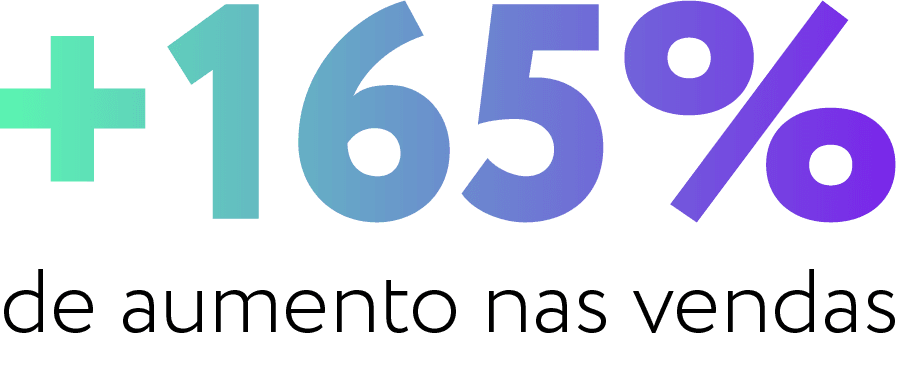 +165% de aumento nas vendas